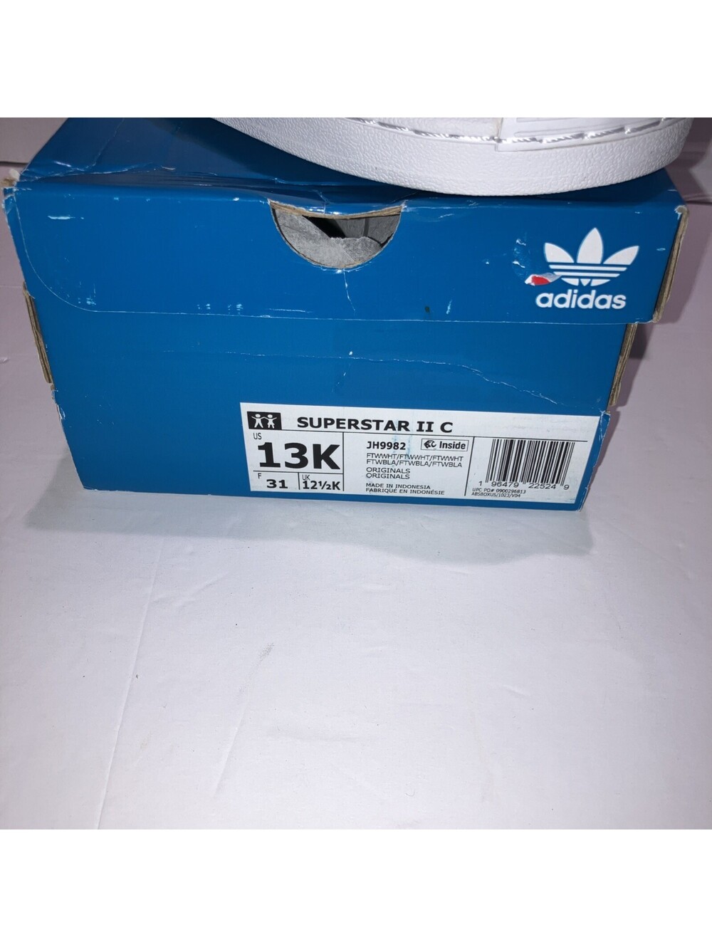 adidas Superstar II CF EL I 13K Kids White/White Toddler Sneaker Shoe JH9986 NEW - Picture 3 of 8